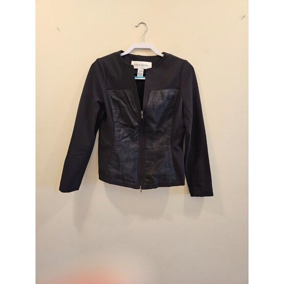 Women's Doncaster Silk Trim Jacket Black Full Zip Size 6 - Picture 1 of 11